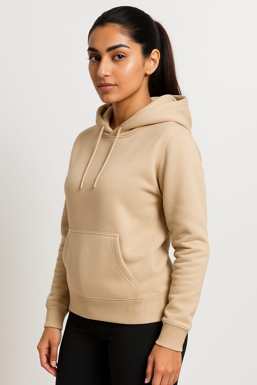 Desert Beige Basic Hoodie for Men – Drop Shoulder